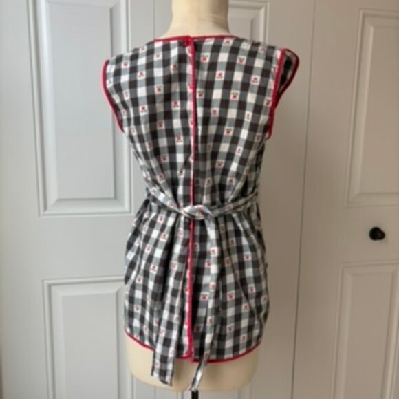 Vintage 70s handmade check cobblers smock full apron - Picture 2 of 11